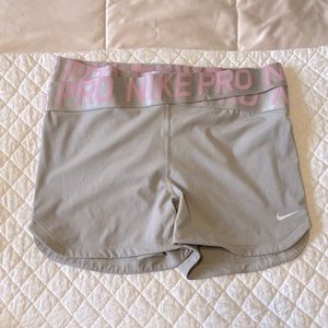 Nike Pro Shorts Running Dri-Fit Grey Pink